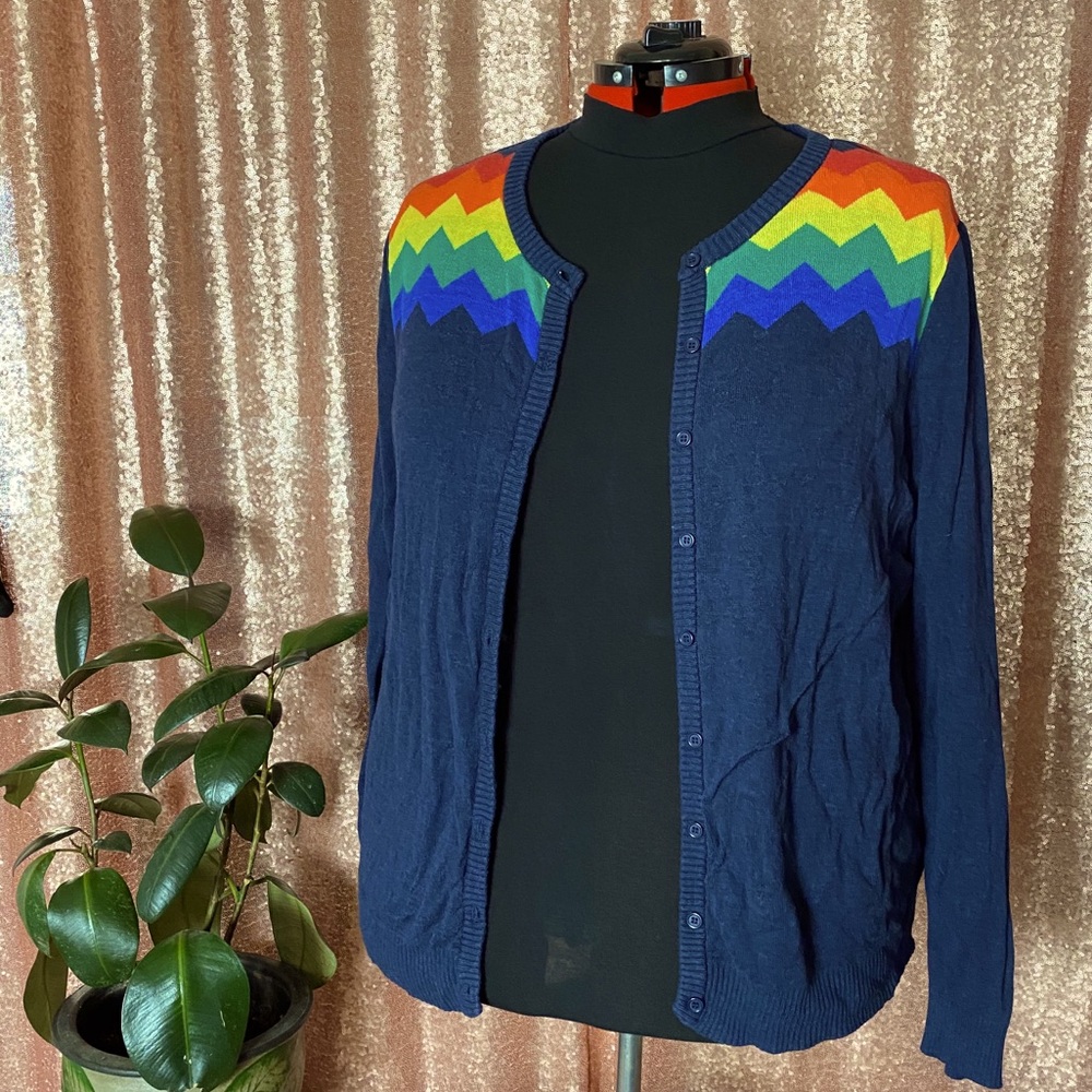 Retro Rainbow Cardigan